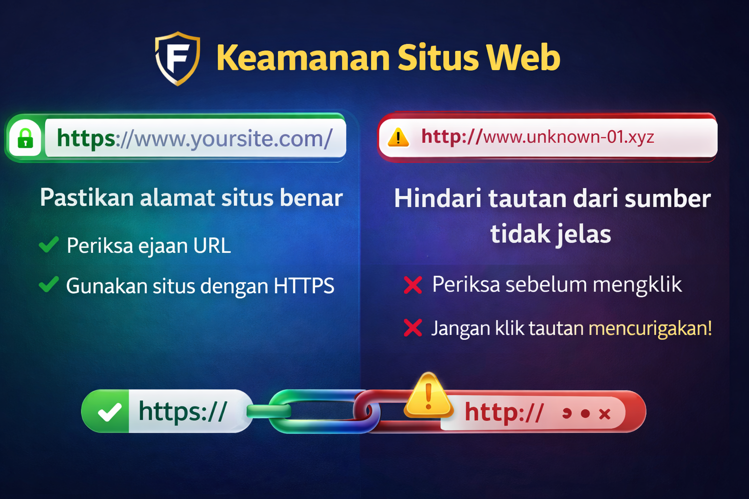 Keamanan Alamat Situs dan Hindari Tautan Tidak Jelas